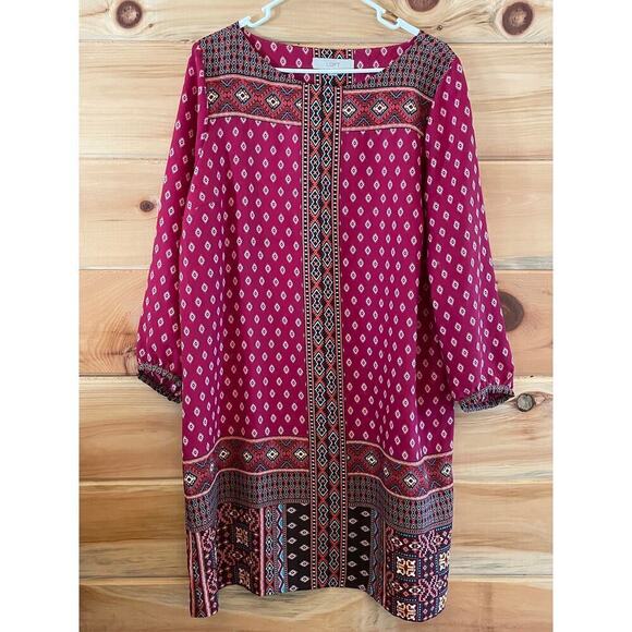 LOFT women's shift style dress. Tribal/Boho Print. Size Large. - Picture 1 of 6